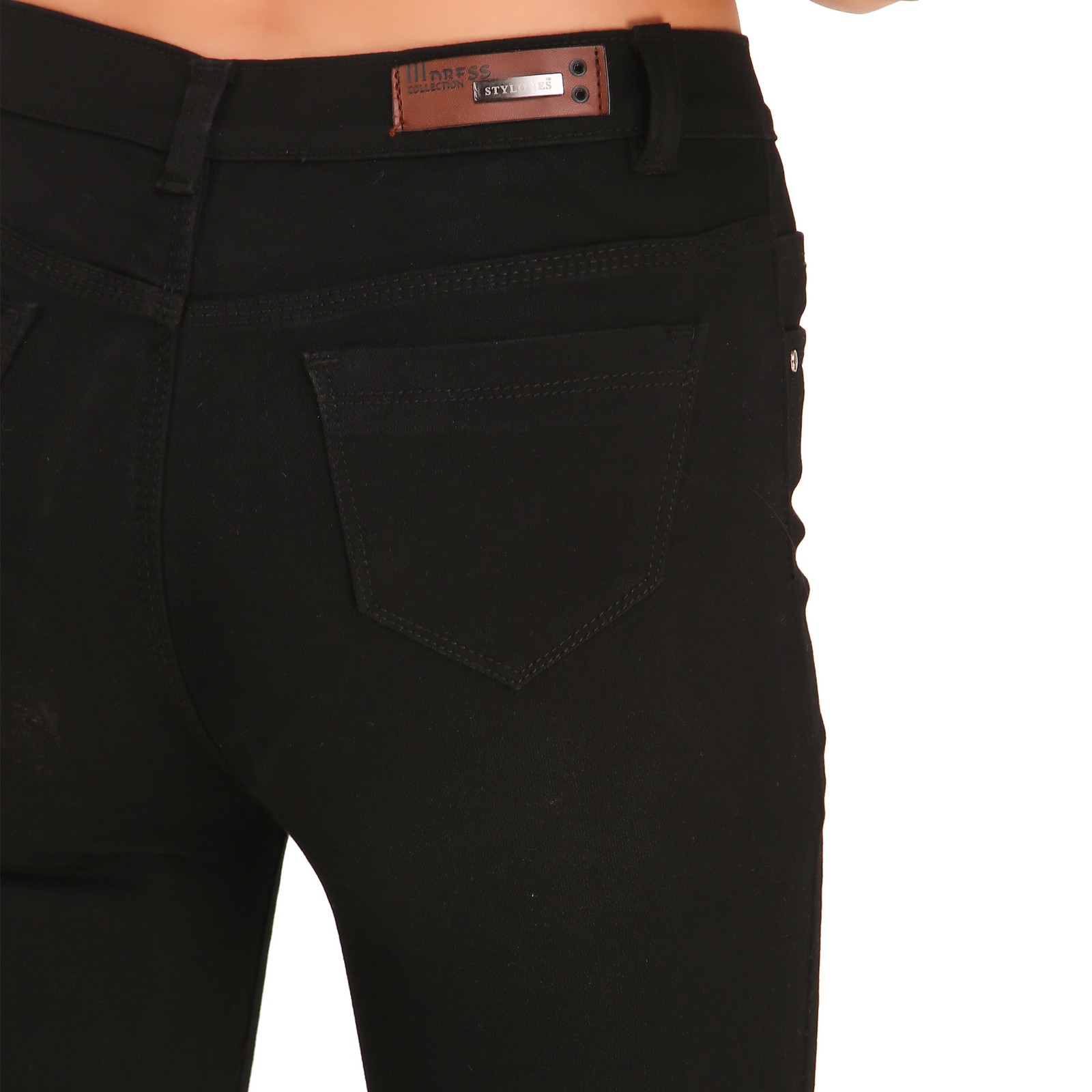 Stylones Mid Rise Single Button Slim Ankle Length Jeans - alternate view